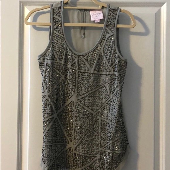 Romeo & Juliet Couture Tops - Romeo & Juliet silver beaded top size small